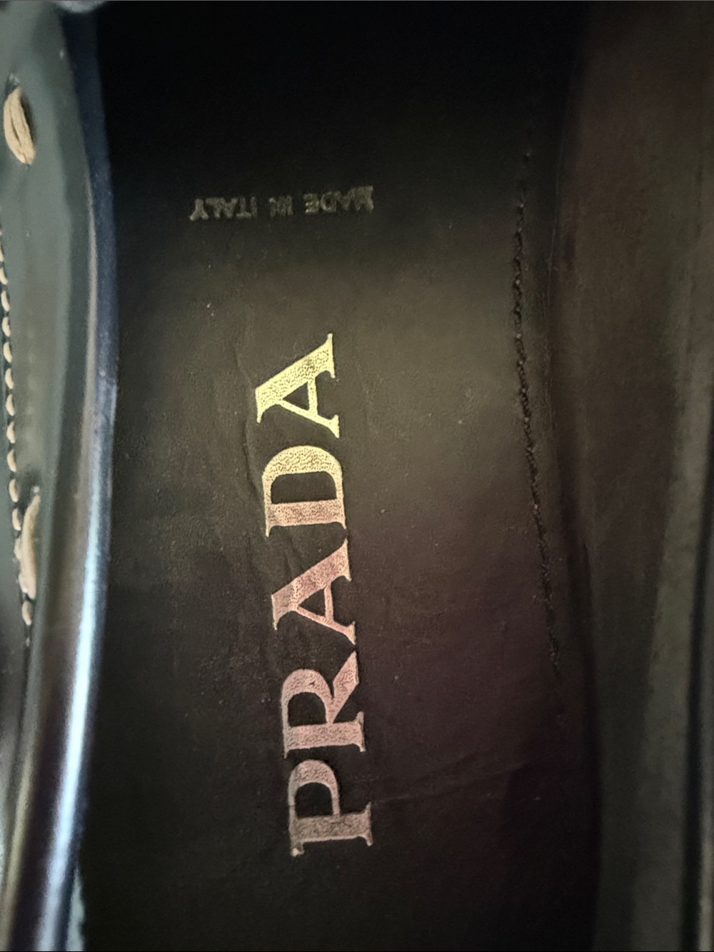 Prada Black Leather Loafers with Silver Ring Bit - Picture 7 of 7